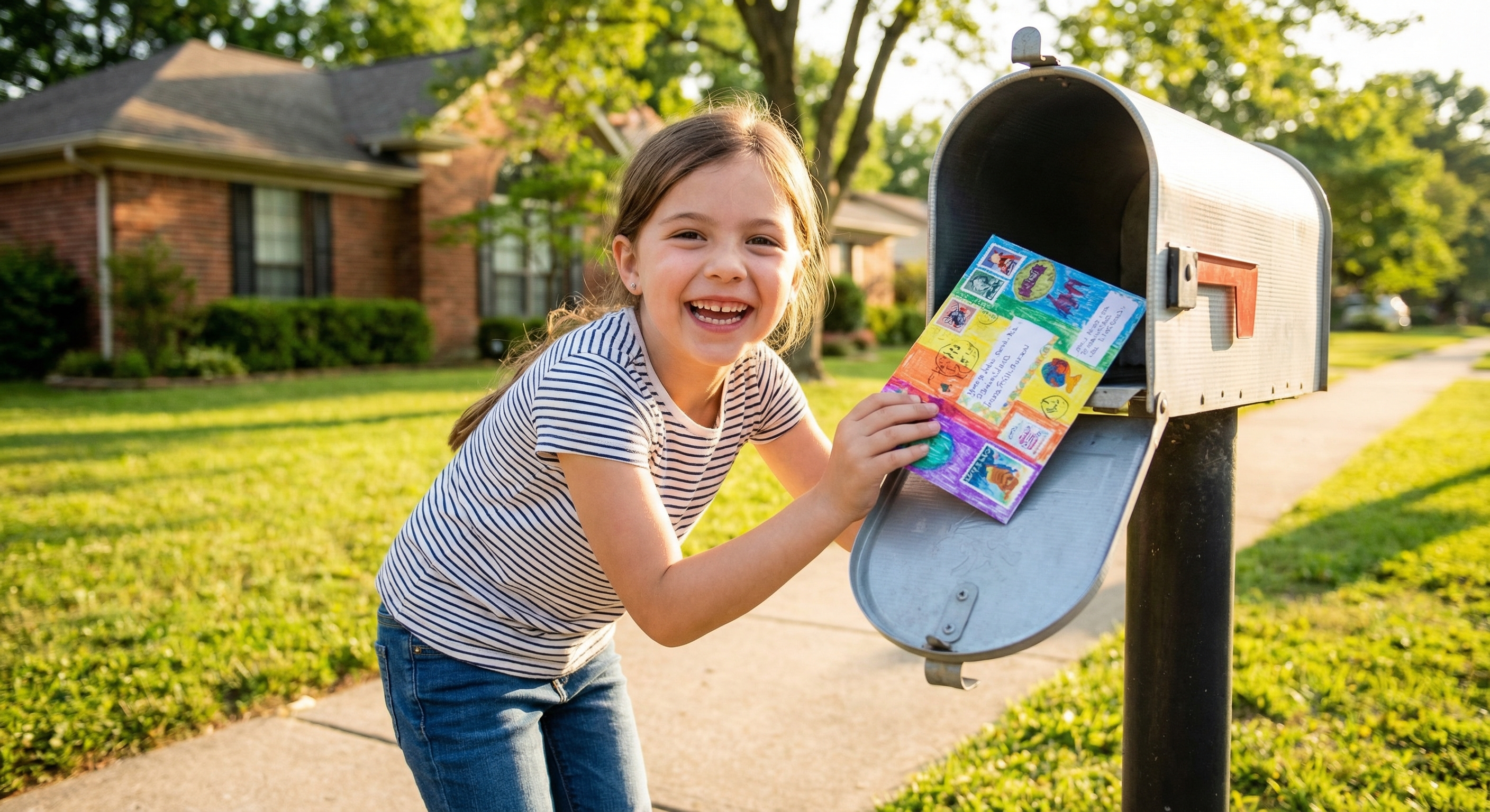 Mailbox with letters arriving